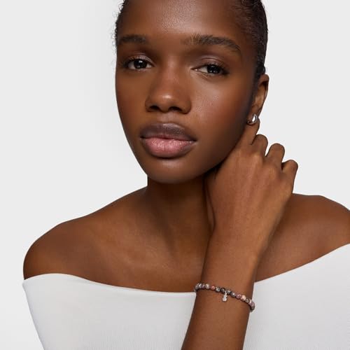 Detalle de TOUS Pulsera Elástica Marrón con Motivo de Oso en Plata de Primera Ley para Mujer – 16,5 cm (Colección Basics)
