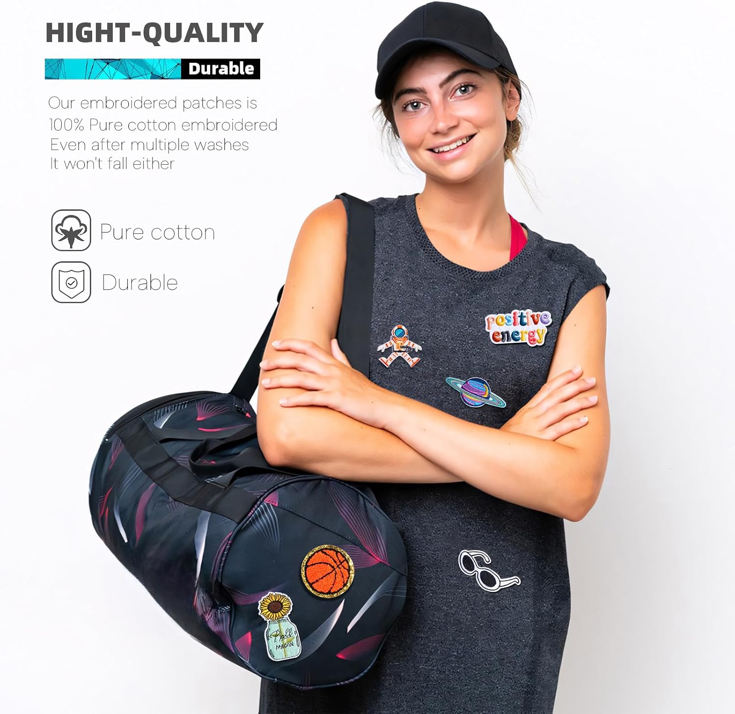 Thumbnail 6 de Solasocool Embroidered Iron-On Patches, 70-Piece Set