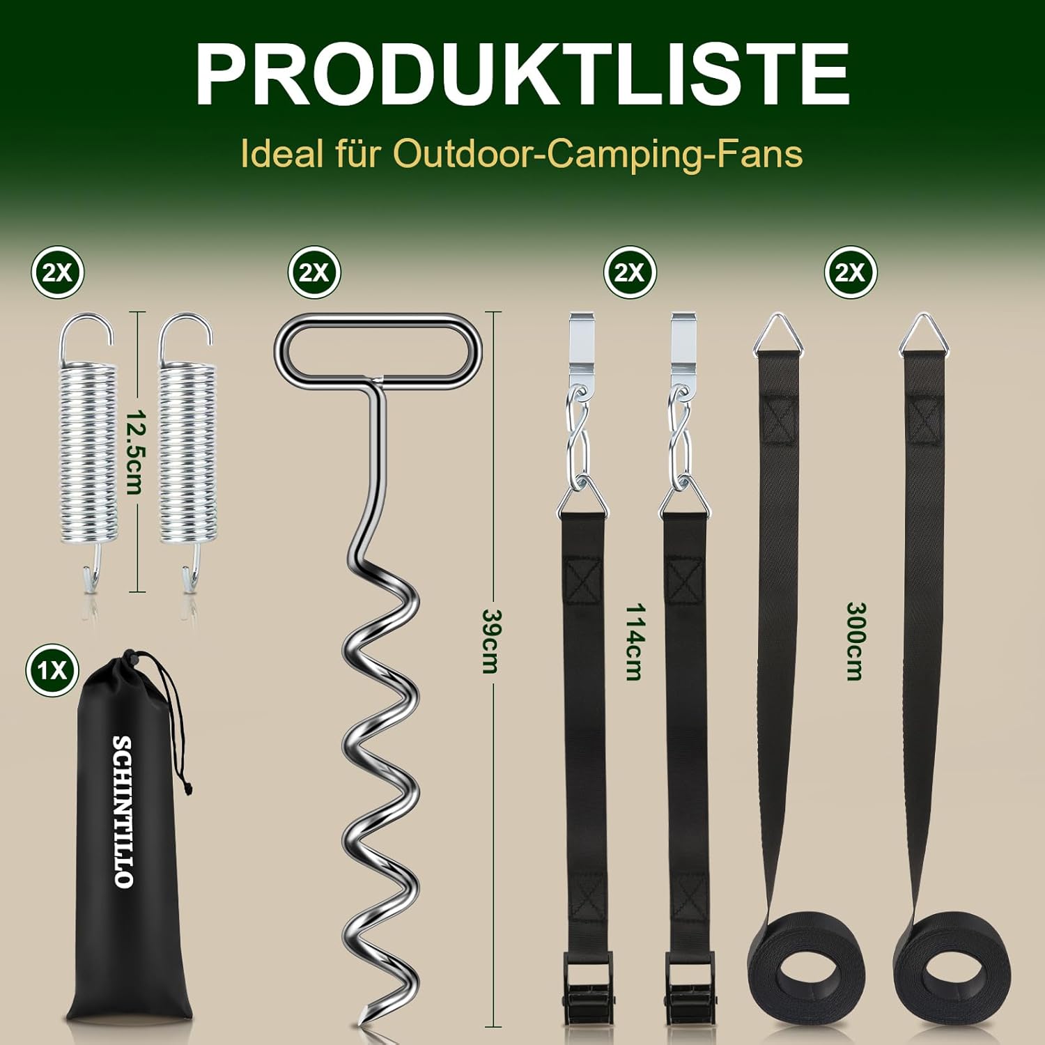 Thumbnail 4 de SCHINTILLO 2026 Verbessertes Sturmband Markisenhalter-Set für Thule Omnistor inkl. Bodenanker (39 cm) und Zurrgurten