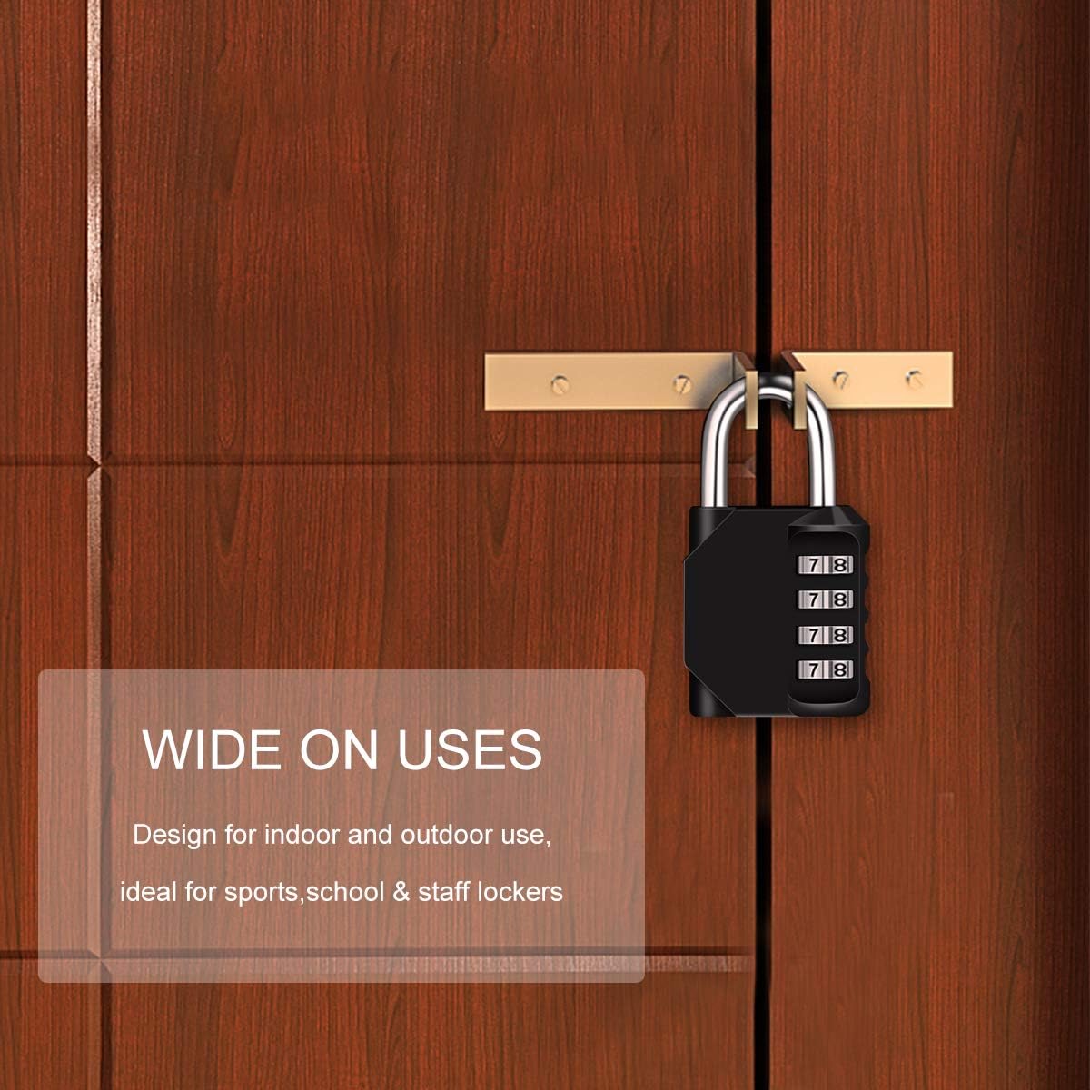 Thumbnail 5 de Diyife 4-Digit Combination Padlock (3 Pack) for outdoor lockers, sheds and gates