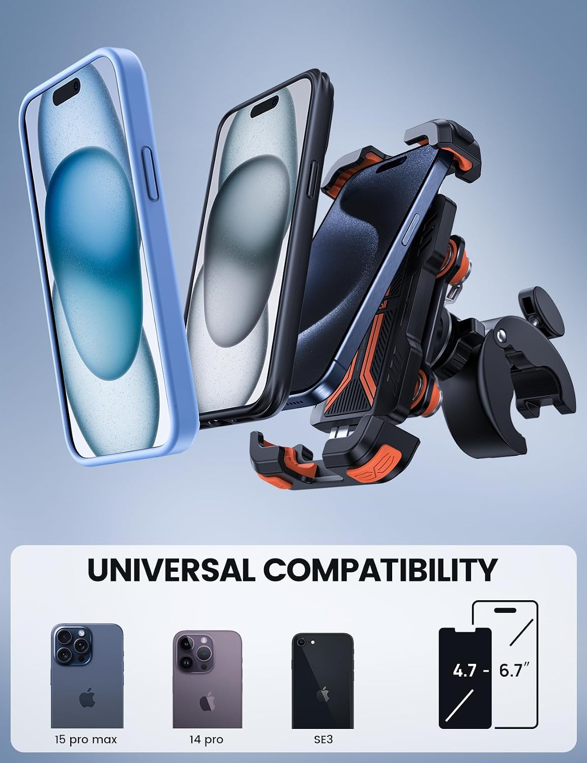 Detalle de Lamicall Motorbike Phone Holder 4.7-6.7 inch