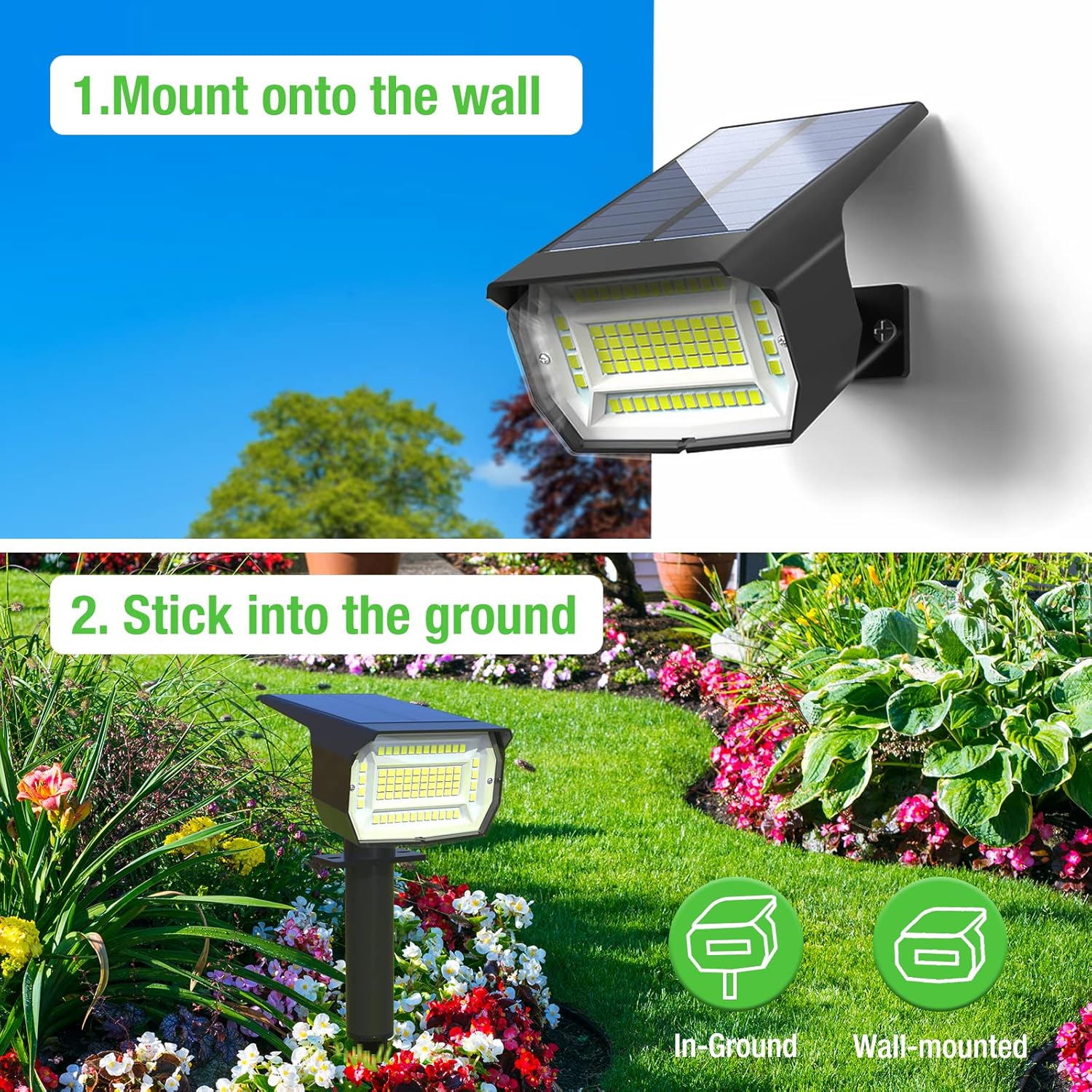 Detalle de LOTMOS solar spot lights 72 LED