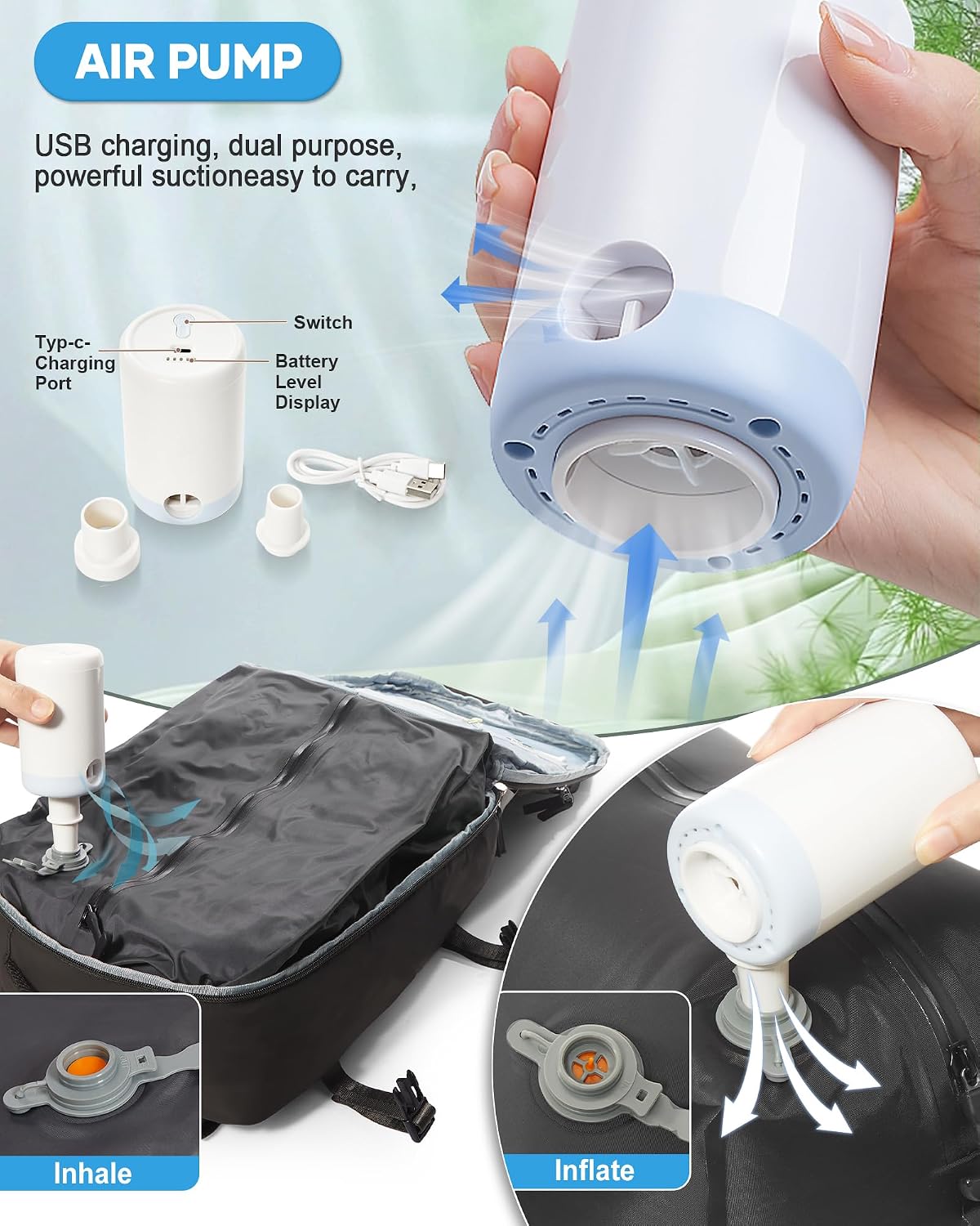 Thumbnail 4 de SZLX Vacuum Backpack Travel Bag with Pump — Cabin-Size 40x30x20, Ryanair Compatible