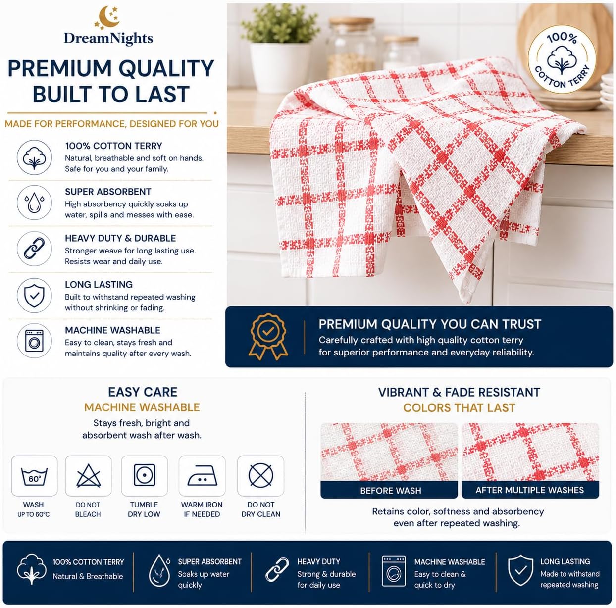 Thumbnail 5 de DreamNights Tea Towels 70 x 40 cm pack of 6