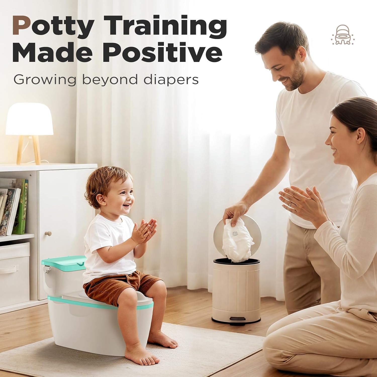 Detalle 1 de Basece Toddler Potty Training Toilet, 110 lb Capacity