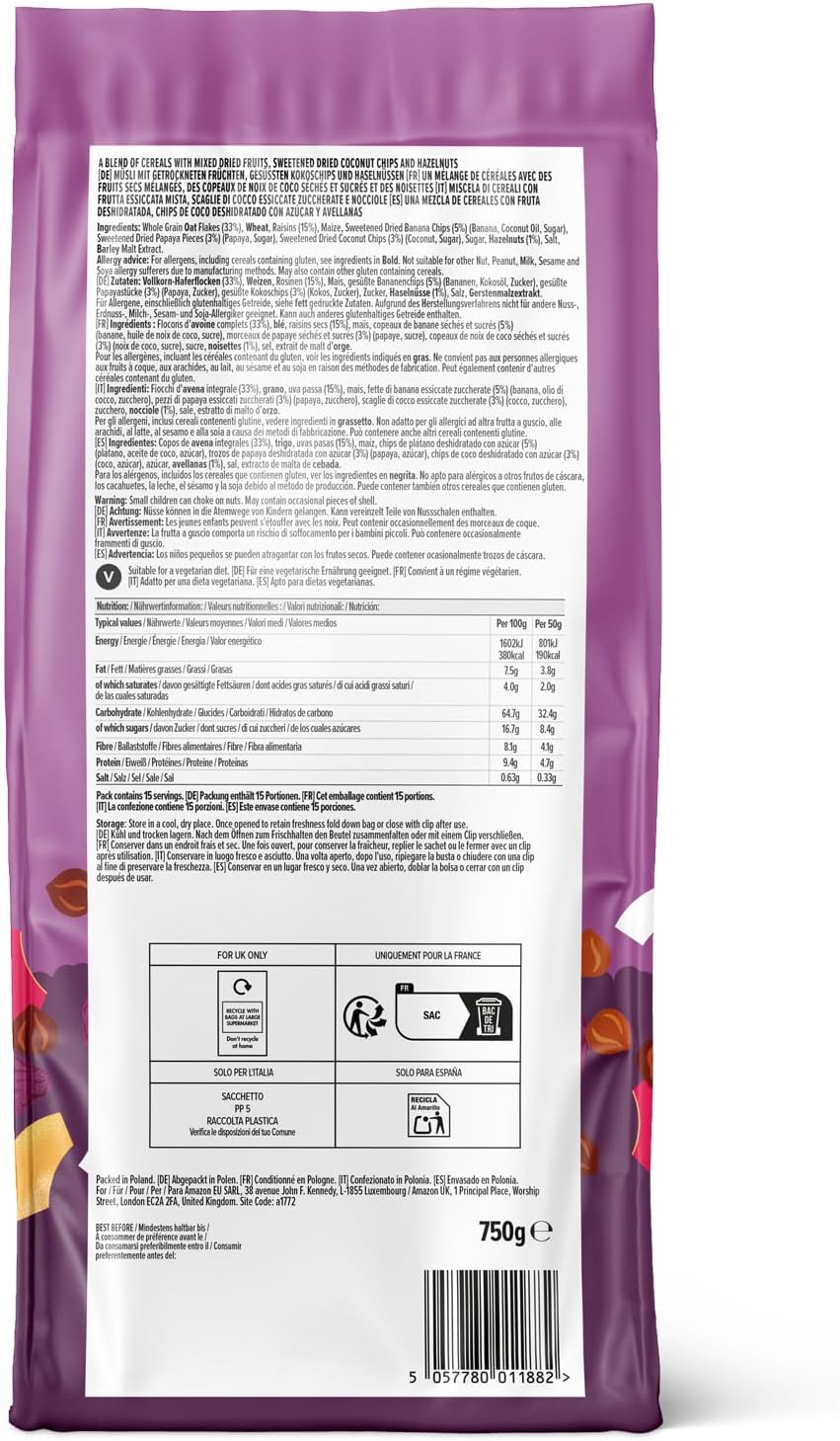 Detalle de By Amazon Muesli aux fruits et noix, 750 g