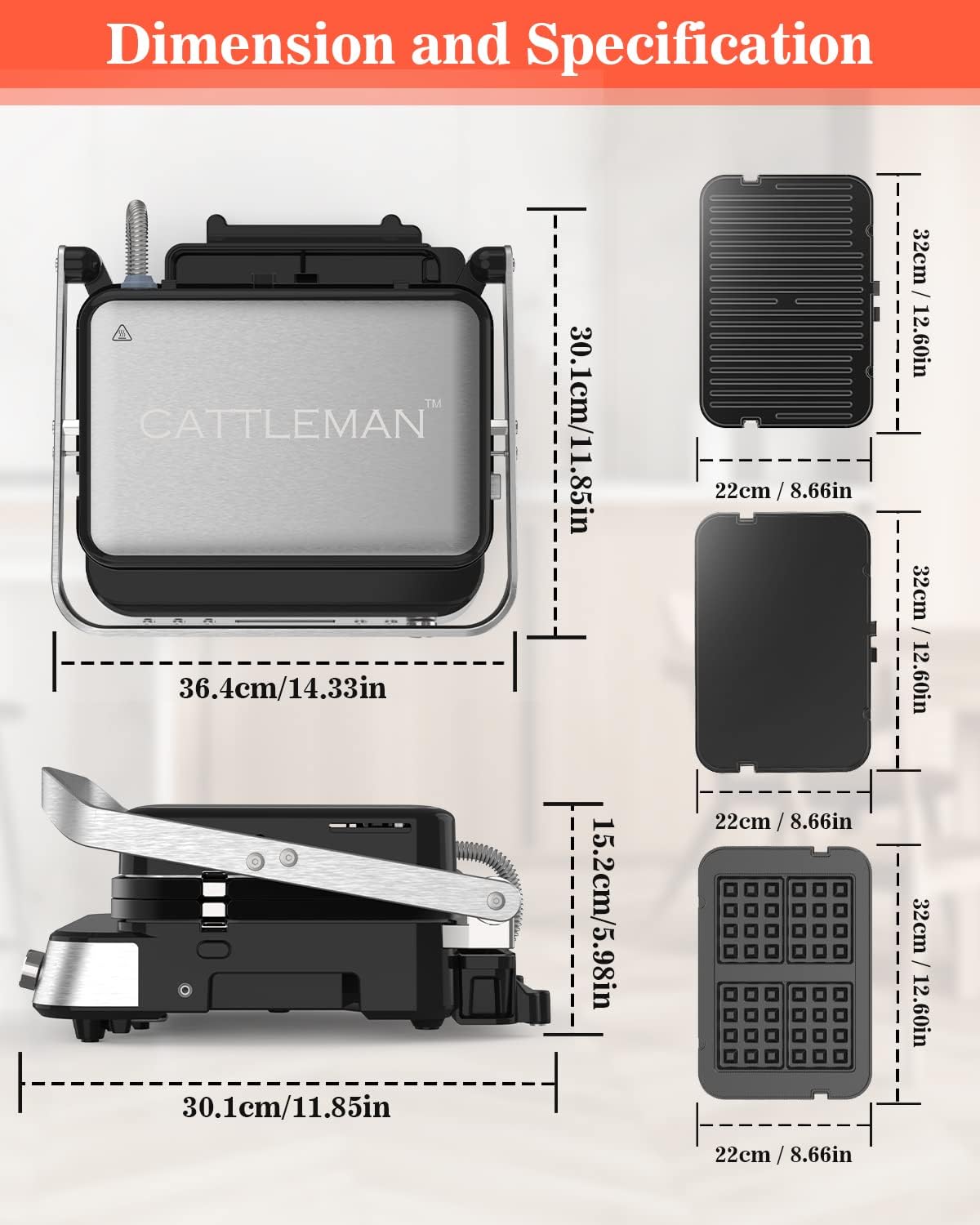 Detalle 2 de Cattleman Cuisine 6-in-1 Panini Press