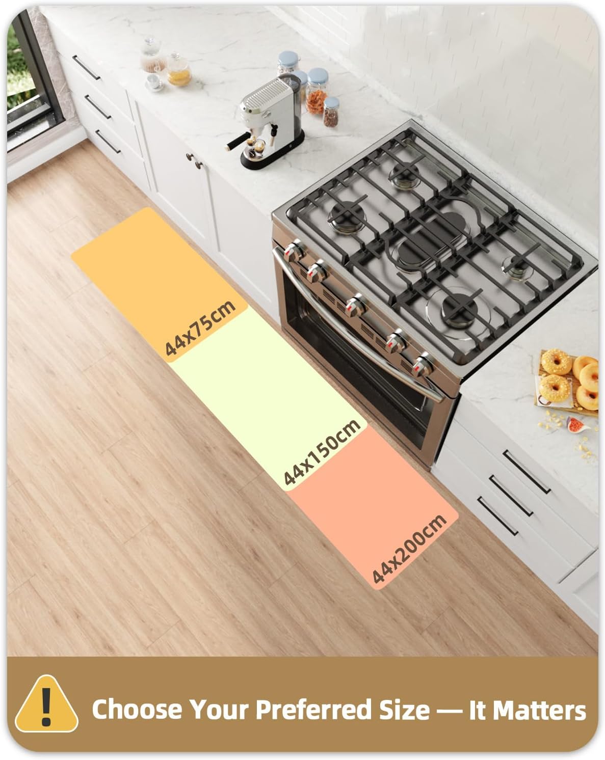 Detalle 2 de COLOR&GEOMETRY Non Slip Runner Rug 44 x 150 cm 🏠