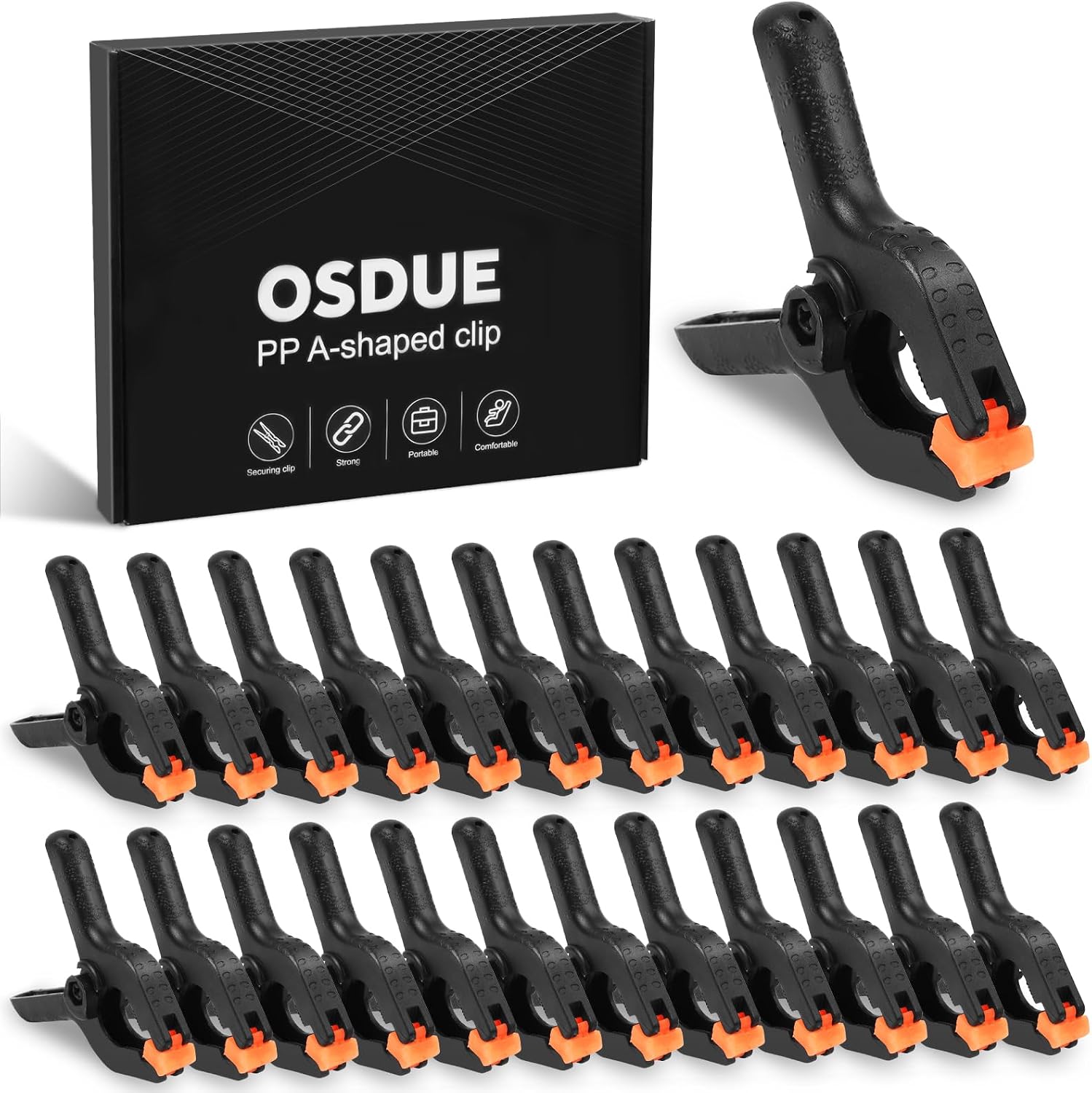 Detalle de OSDUE P2-2INCHAZJ240731-FBA nylon veerklemmen, 24 stuks van 6 cm