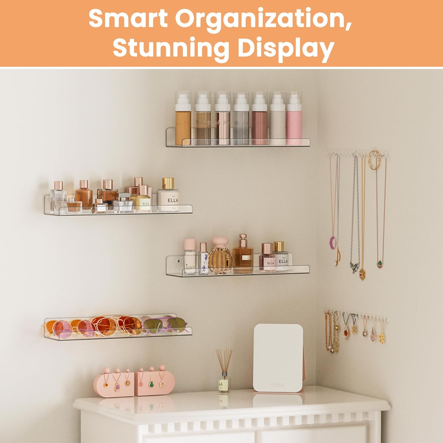 Detalle 2 de Upsimples 15" Acrylic Floating Shelves ⚙
