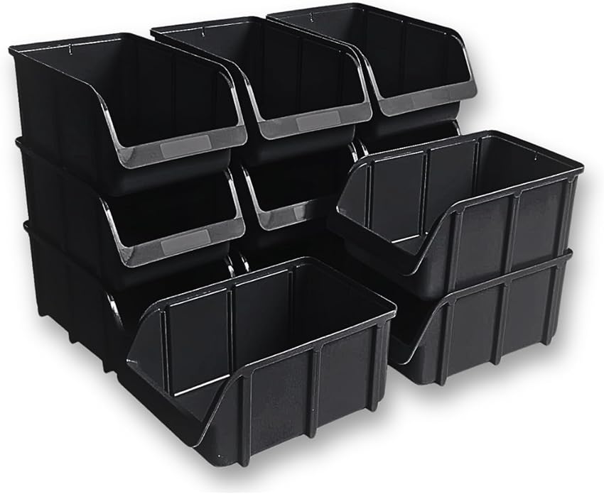 Detalle de hünersdorff 24 cajas apilables tamaño 2 negro ♻