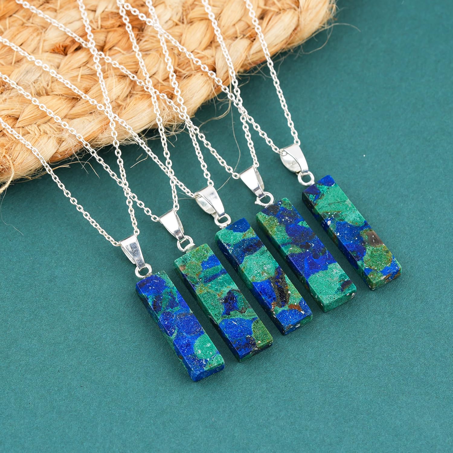 Thumbnail 3 de GEMKORA Azurite Malachite Pendant Necklace