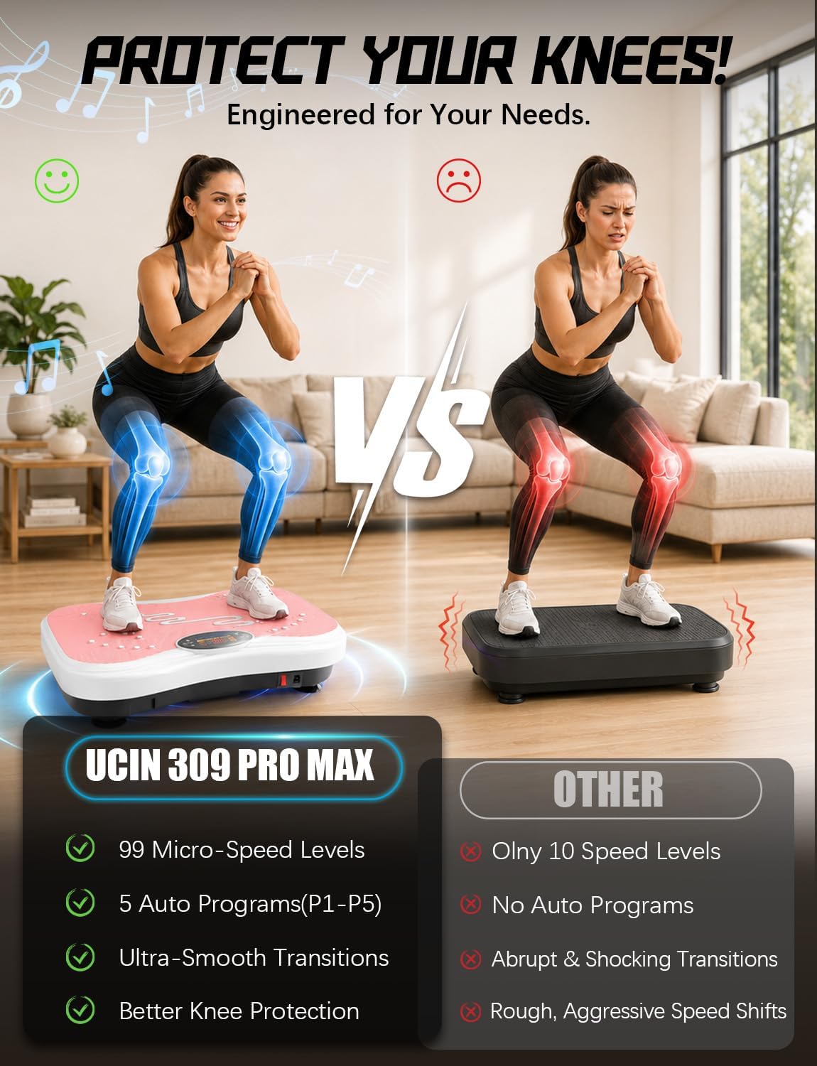 Thumbnail 6 de UCIN Vibration Plate Exercise Machine, 99 Speeds, Color Screen & Bluetooth
