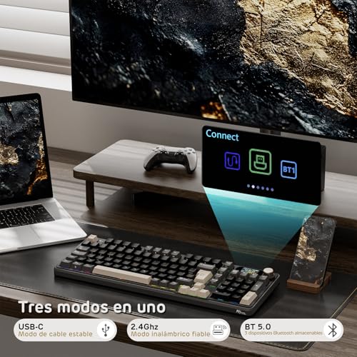 Detalle 2 de RK ROYAL KLUDGE S98 ES: Teclado Mecánico 96% con Smart Display, conmutable por Bluetooth/2.4G/USB-C