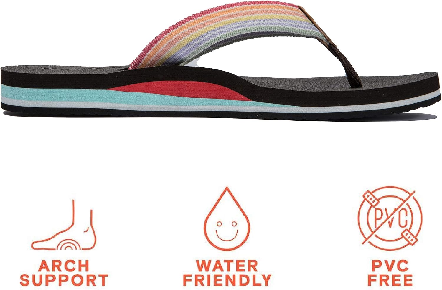 Detalle de Pevino Women's Orthotic Flip Flops with Arch Support