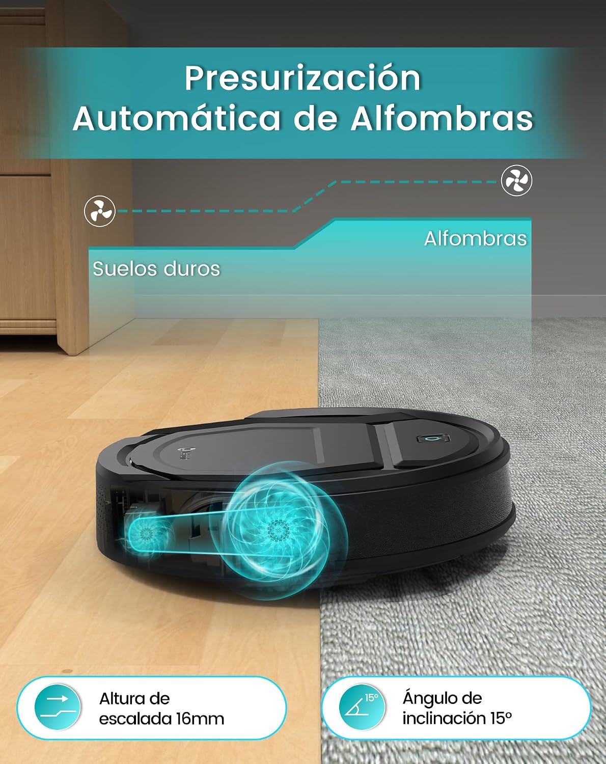 Detalle de LEFANT M210 Pro: Aspirador Robot Inteligente, Potente y Silencioso 🤖