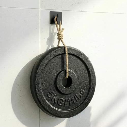 Detalle 2 de MINISMUS Crochets Adhésifs Muraux Sans Percage – Lot de 6, 5 kg chacun, Acier Inoxydable Noir