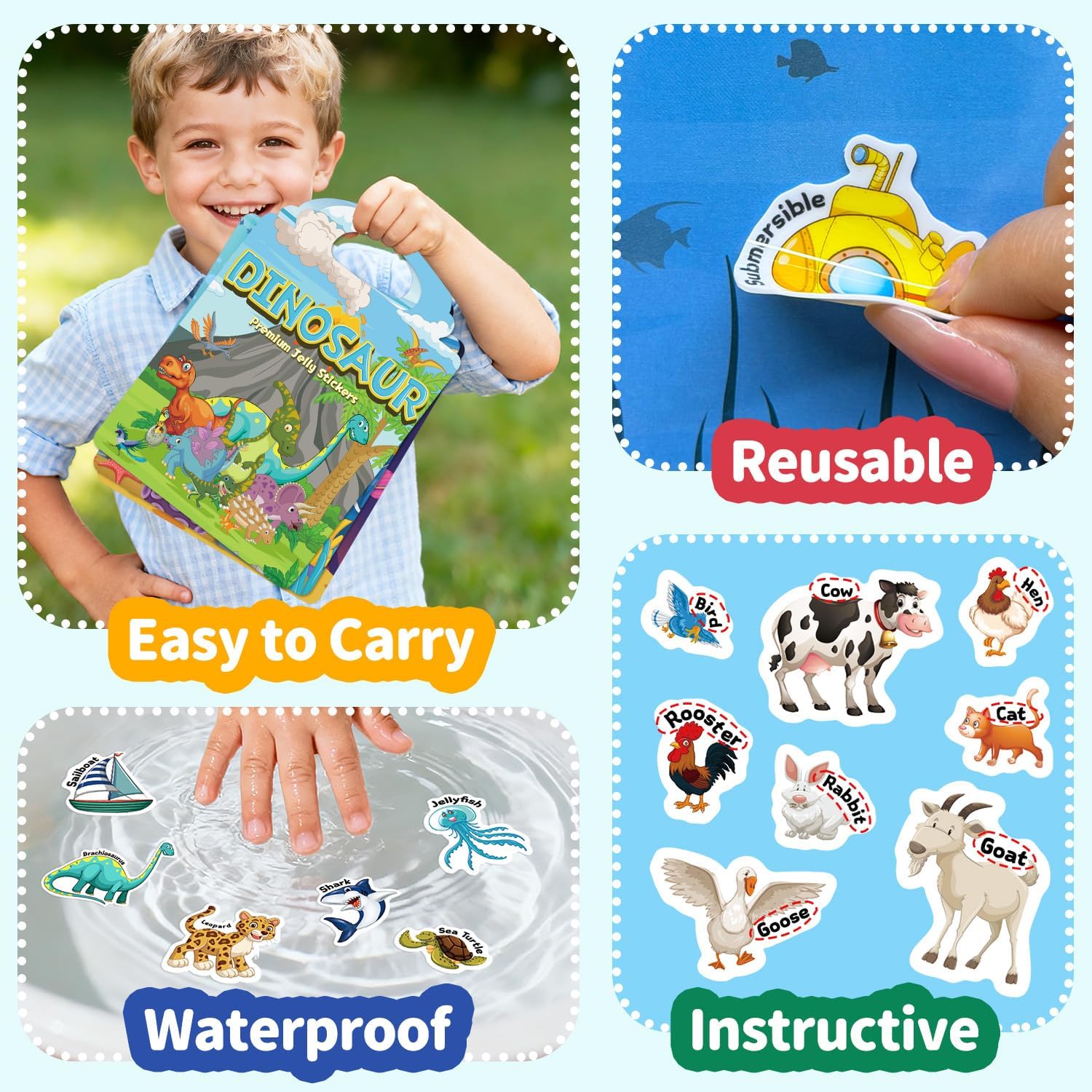 Detalle 2 de CREATIVETREES 6-Set Reusable Sticker Book for Toddlers 🎨