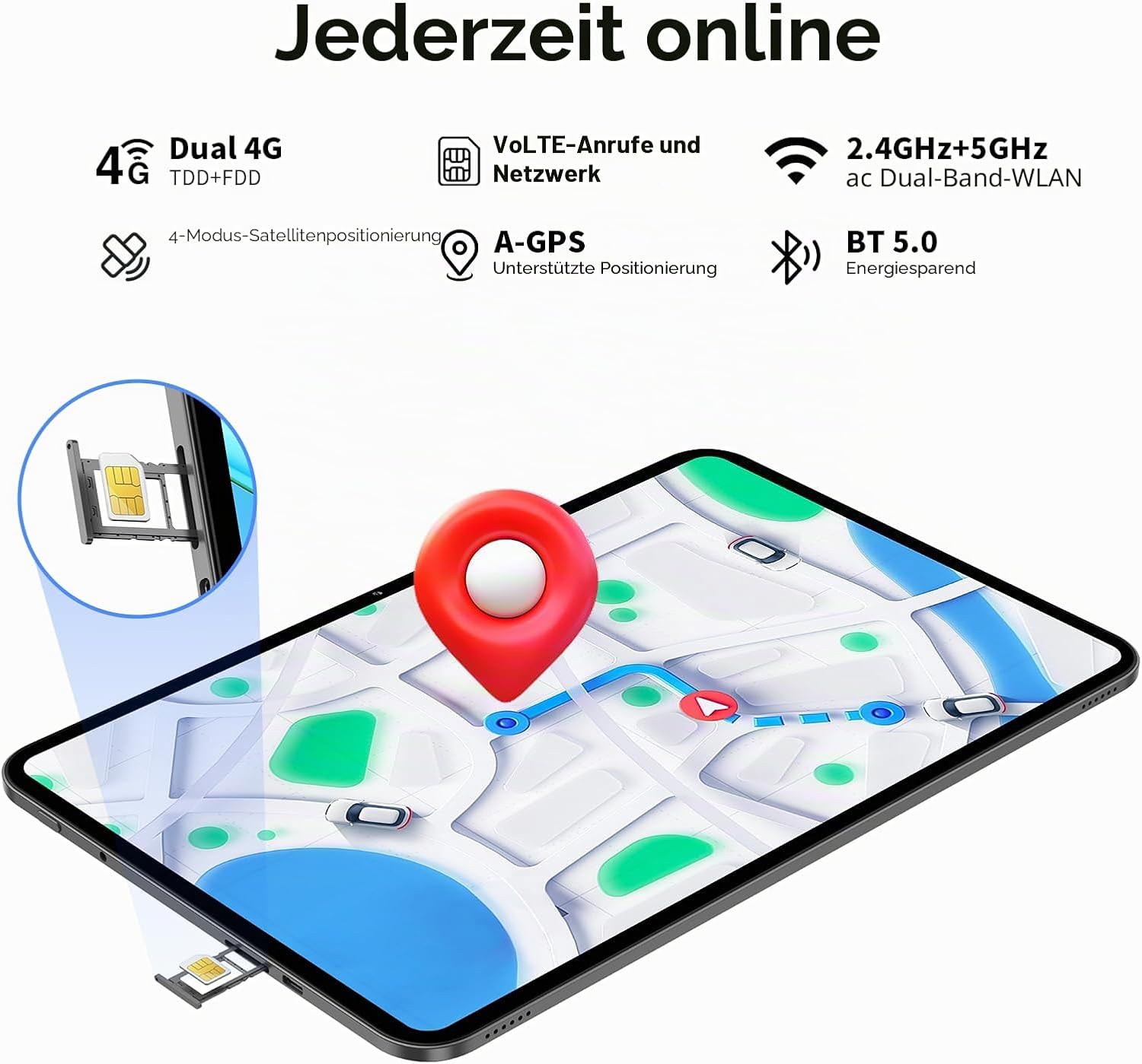 Detalle de TECLAST Tablet T65 13,4 Zoll mit 120 Hz Display, Android 16, 4G LTE Dual SIM, 26 GB RAM / 128 GB ROM (erweiterbar bis 4 TB) – ideal für Streaming und mobiles Arbeiten