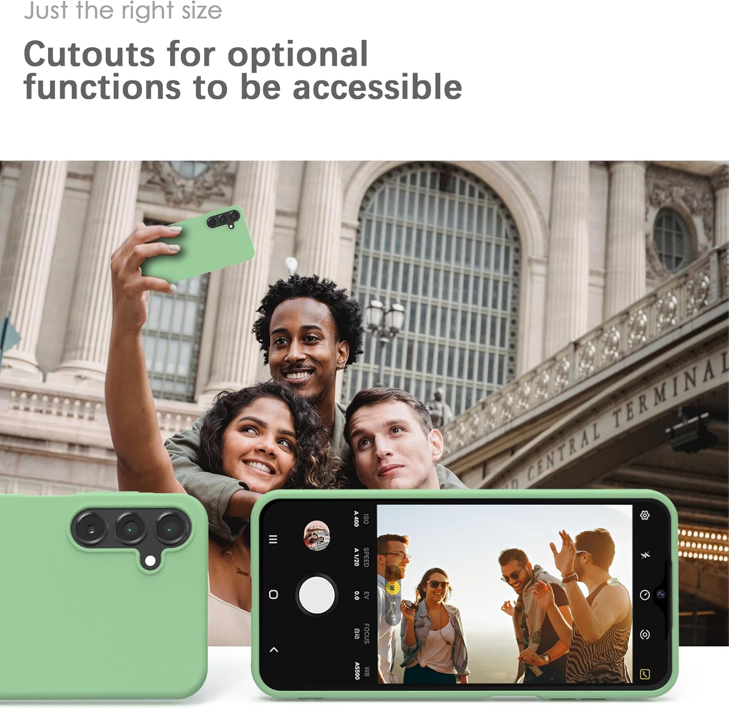 Detalle 2 de YATWIN Silicone Case for Samsung Galaxy A16 5G (Soft-Touch, Shockproof, DustProof) – Mint Green