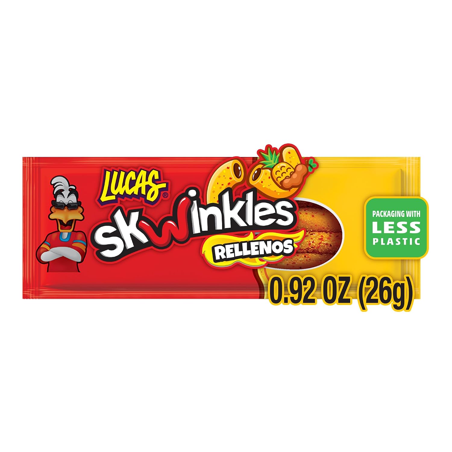 Detalle de Lucas Skwinkles 10284692 Pineapple-Tamarind Filled Candy Strips, 12 Pieces