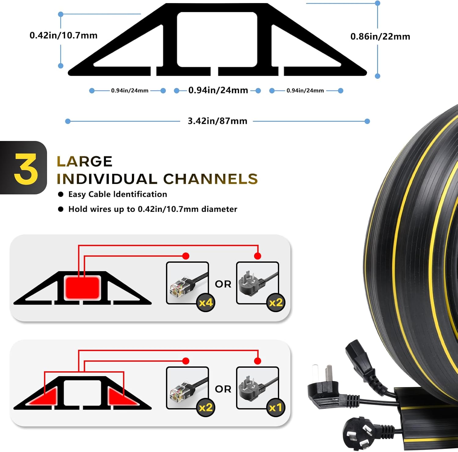 Thumbnail 1 de Cable Cover Floor 3 m heavy-duty cable protector