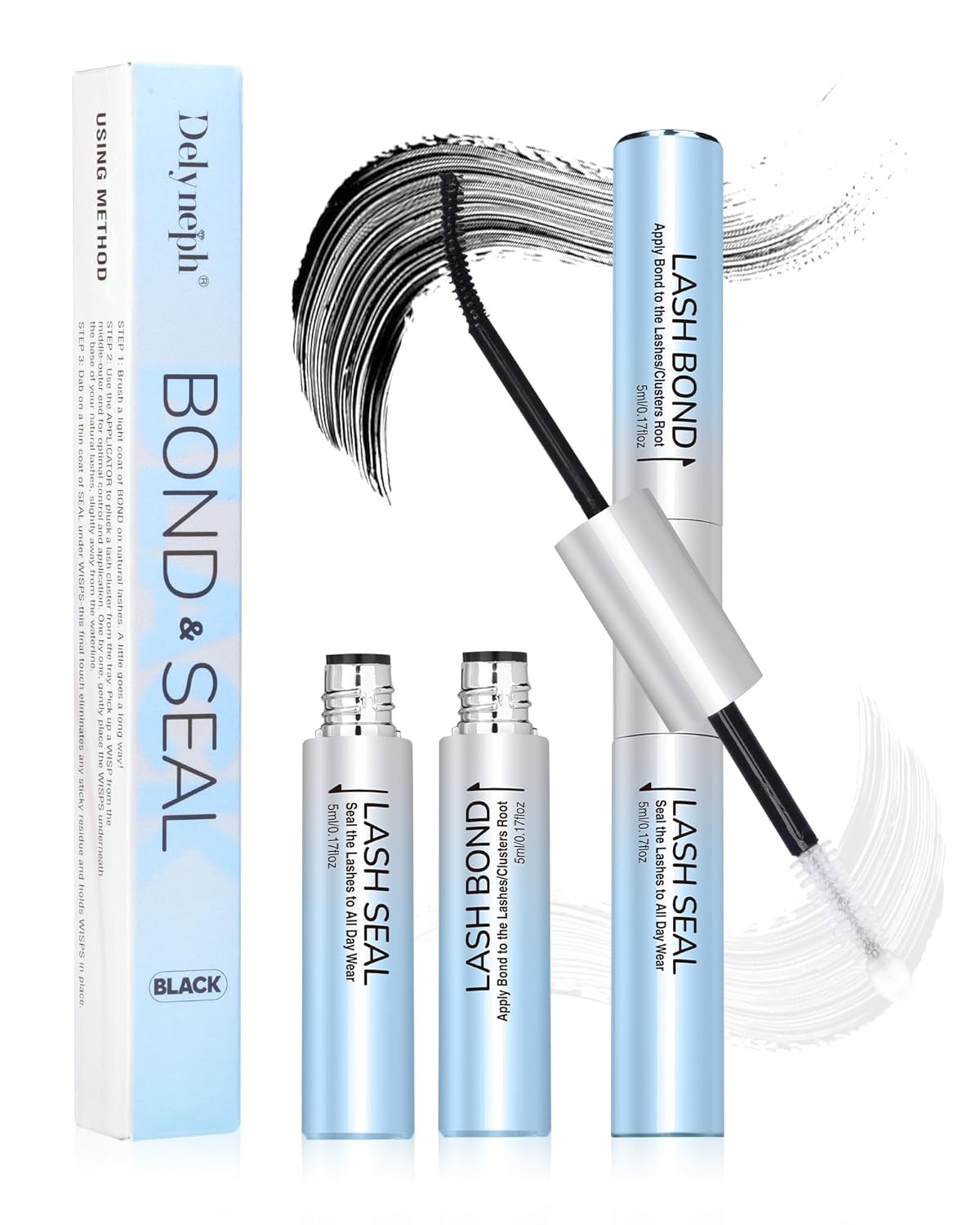 Detalle de Eyelash Glue: Waterproof Lash Bond & Seal 2-in-1 for Lash Clusters (5ml+5ml)