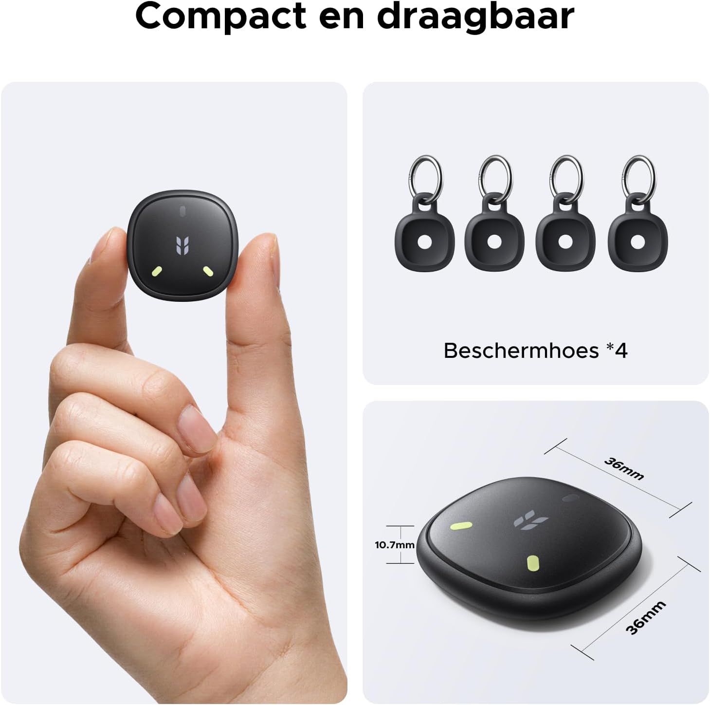 Thumbnail 6 de UGREEN FineTrack Mini Duo 2-sleutelvinders, 4-pack met IP68 en 110dB alarm