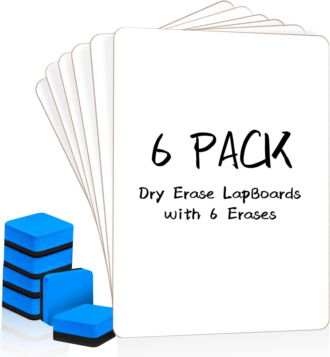 Detalle de PANDRI BOARD+ERASE SET Double-Sided Dry Erase Boards, 6-Pack, 12.5 x 9 Inch