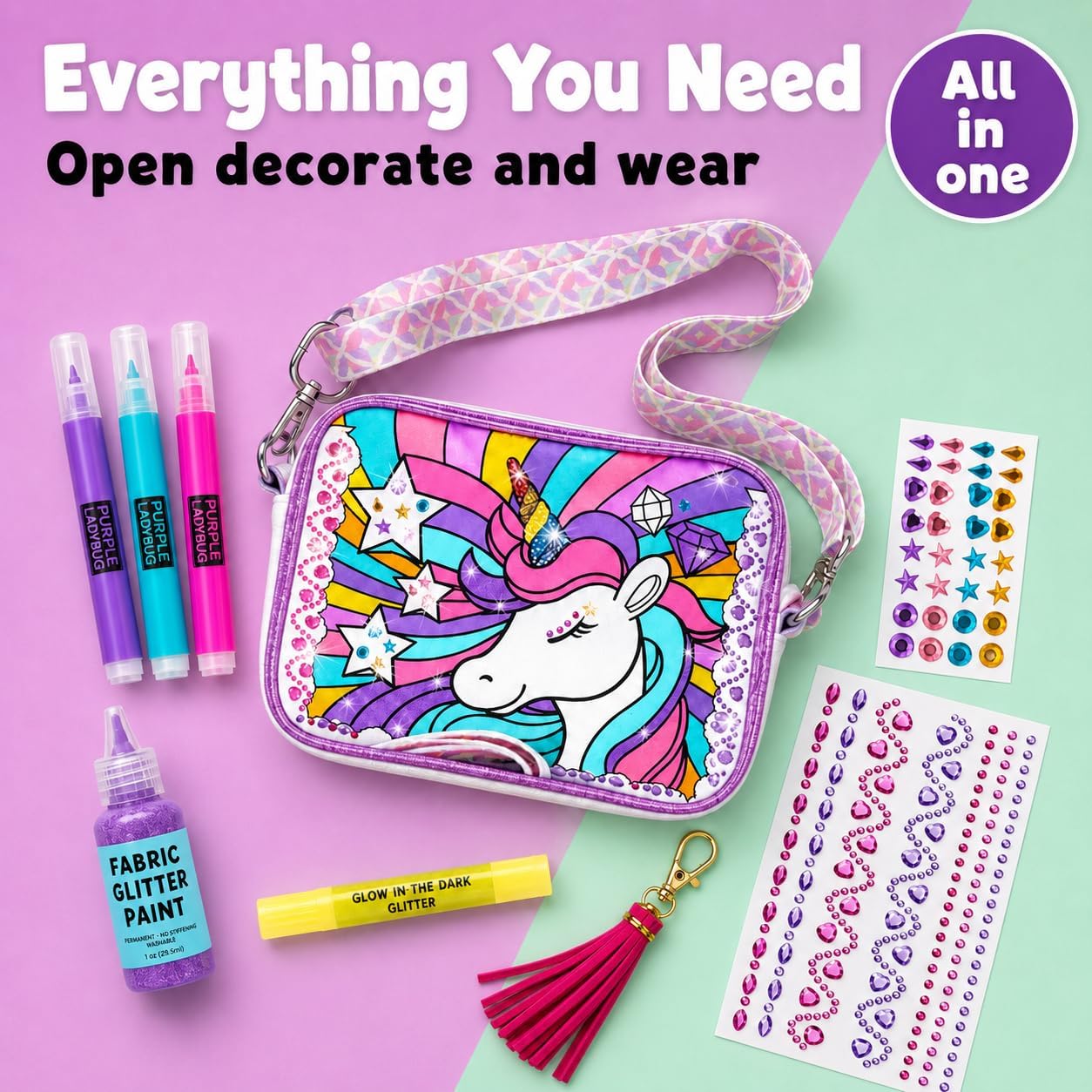 Detalle de Unicorn crossbody craft kit for kids