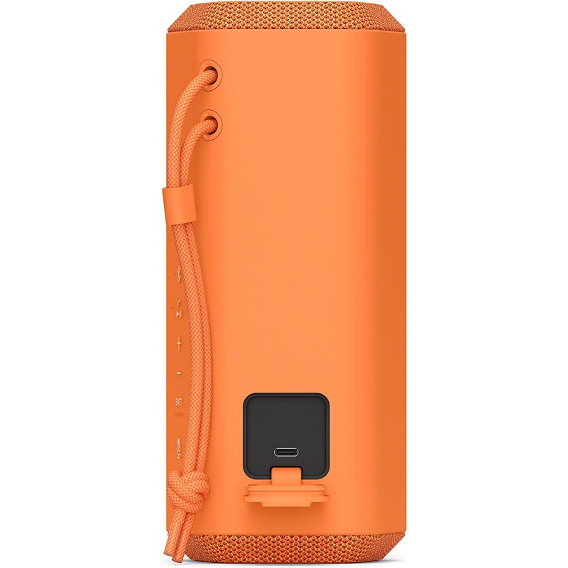 Detalle de Sony SRS-XE200: Altavoz Bluetooth portátil e impermeable de color naranja