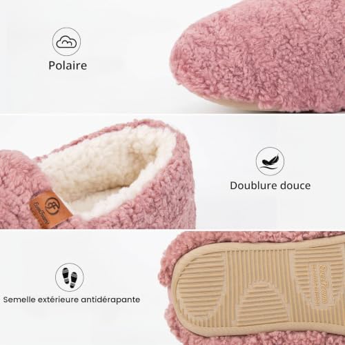 Detalle de EverFoams Chaussons Femme Fausse Laine rose - taille 36/37 EU