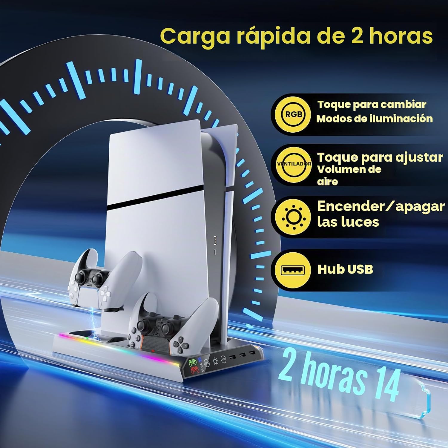 Thumbnail 4 de Fenolical Soporte Delgado PS5 con ventilador