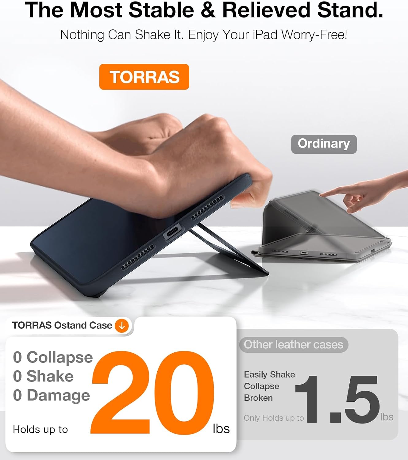 Thumbnail 3 de TORRAS Ostand K1 Guardian iPad Air 11-Inch Case with Dual Stand, Black