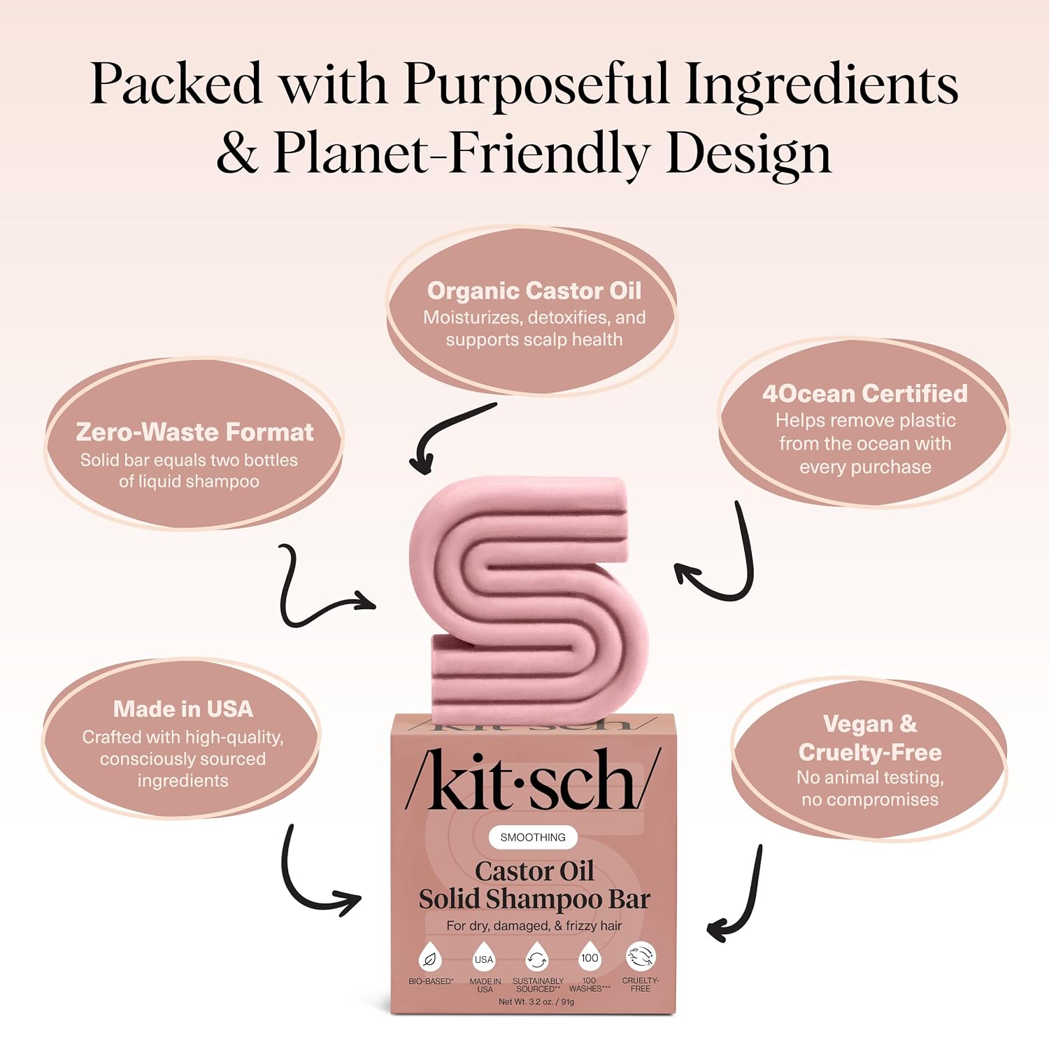 Thumbnail 4 de Kitsch Castor Oil Shampoo Bar 3.2oz