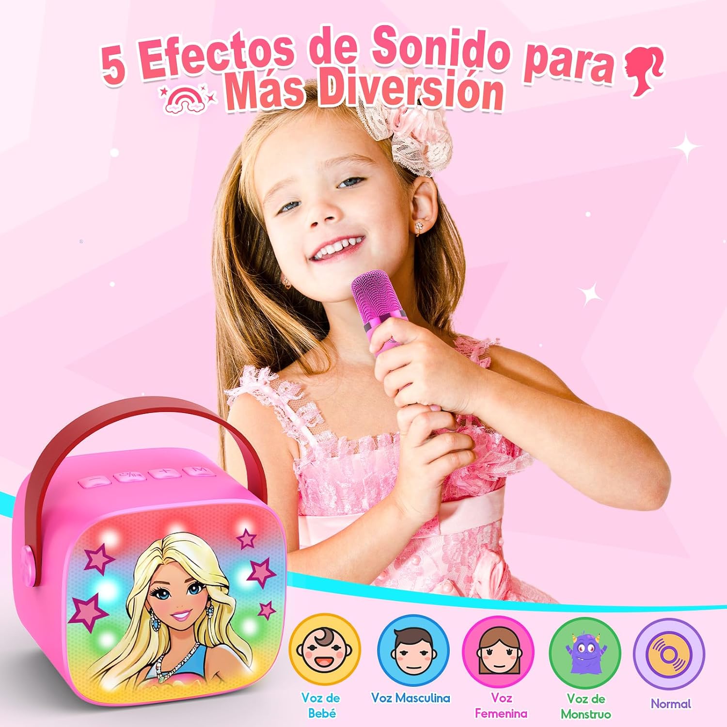 Detalle 2 de Dislocati Princesa Karaoke Niña Bluetooth 2 micrófonos
