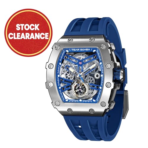 Detalle de TSAR BOMBA Mens Watch UK Luxury Automatic – Tonneau, Sapphire Glass, 50m Water Resistant, Miyota Movement