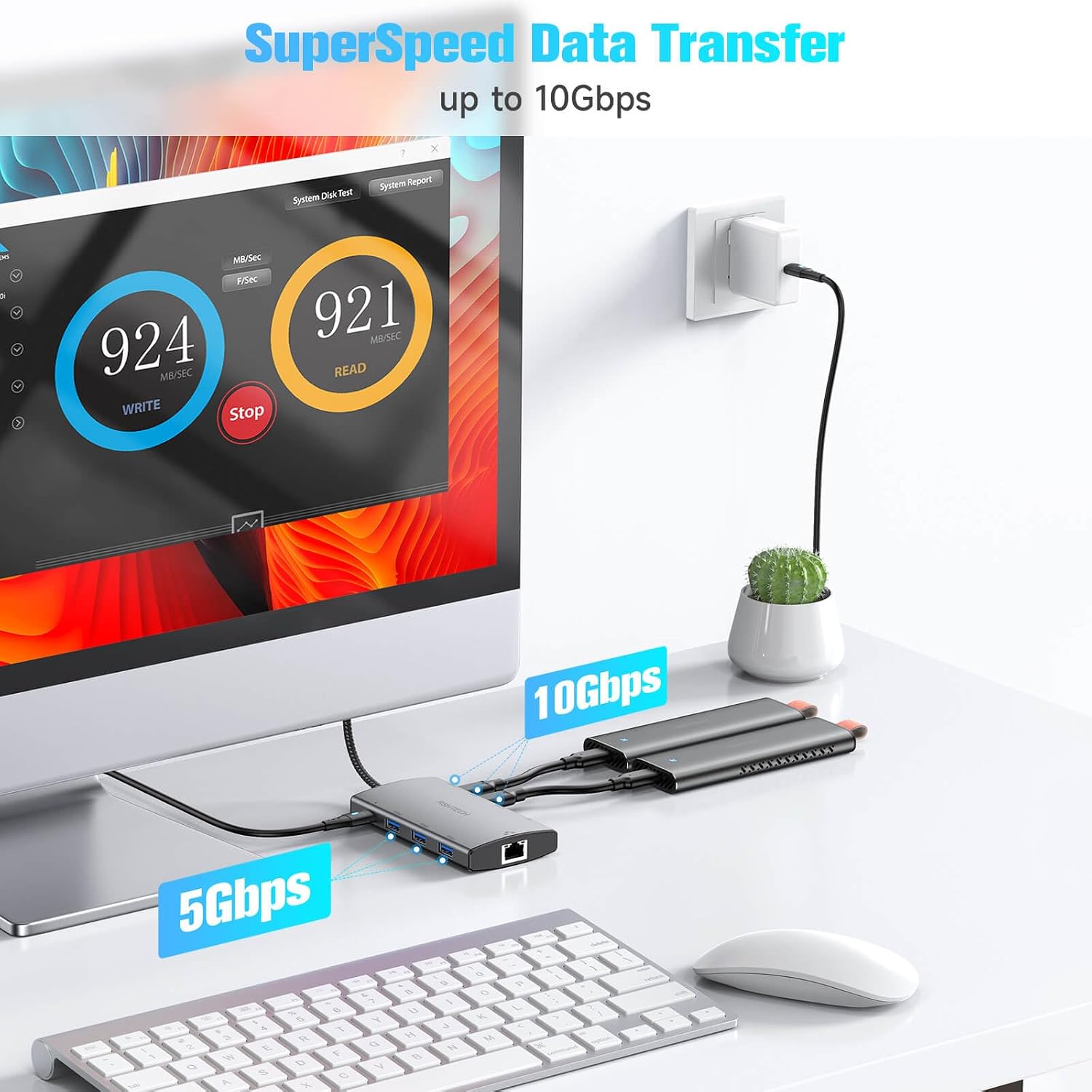 Detalle de RSHTECH USB-C Hub 10Gbps 9-in-1