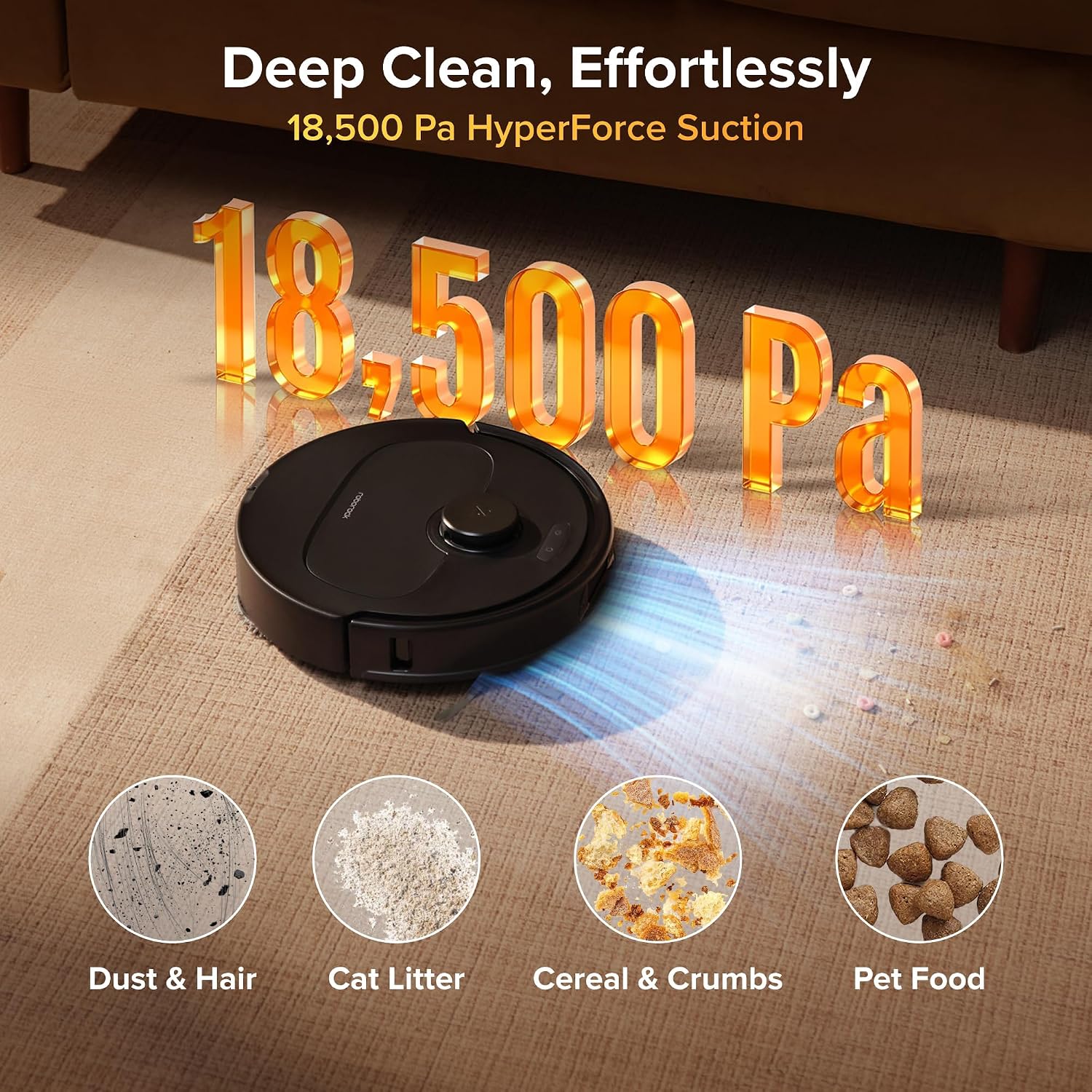 Detalle de roborock Qrevo S Pro Robot Vacuum and Mop, 18,500Pa Suction, Auto-Cleaning Dock