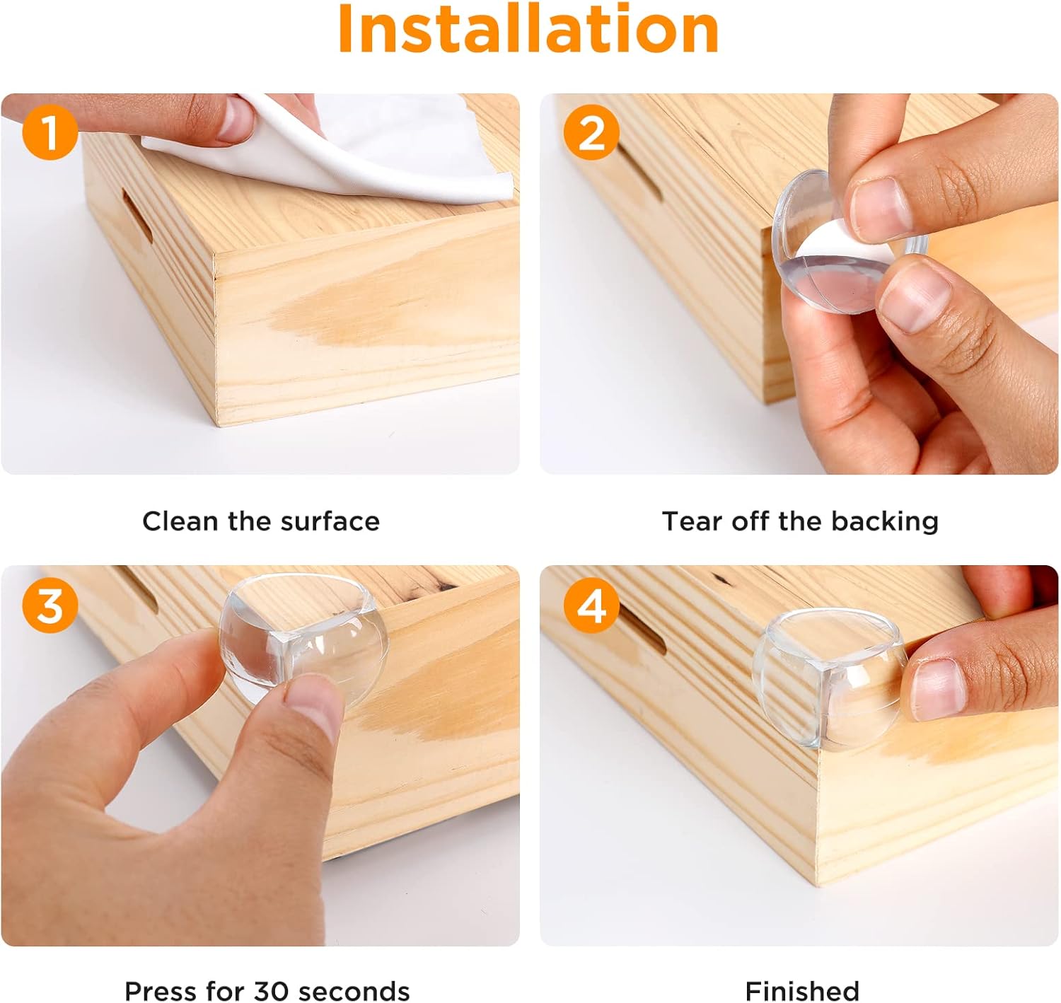 Thumbnail 3 de Romon lot de 20 protections d’angle et coins de table transparentes pour bébé (2 formes)