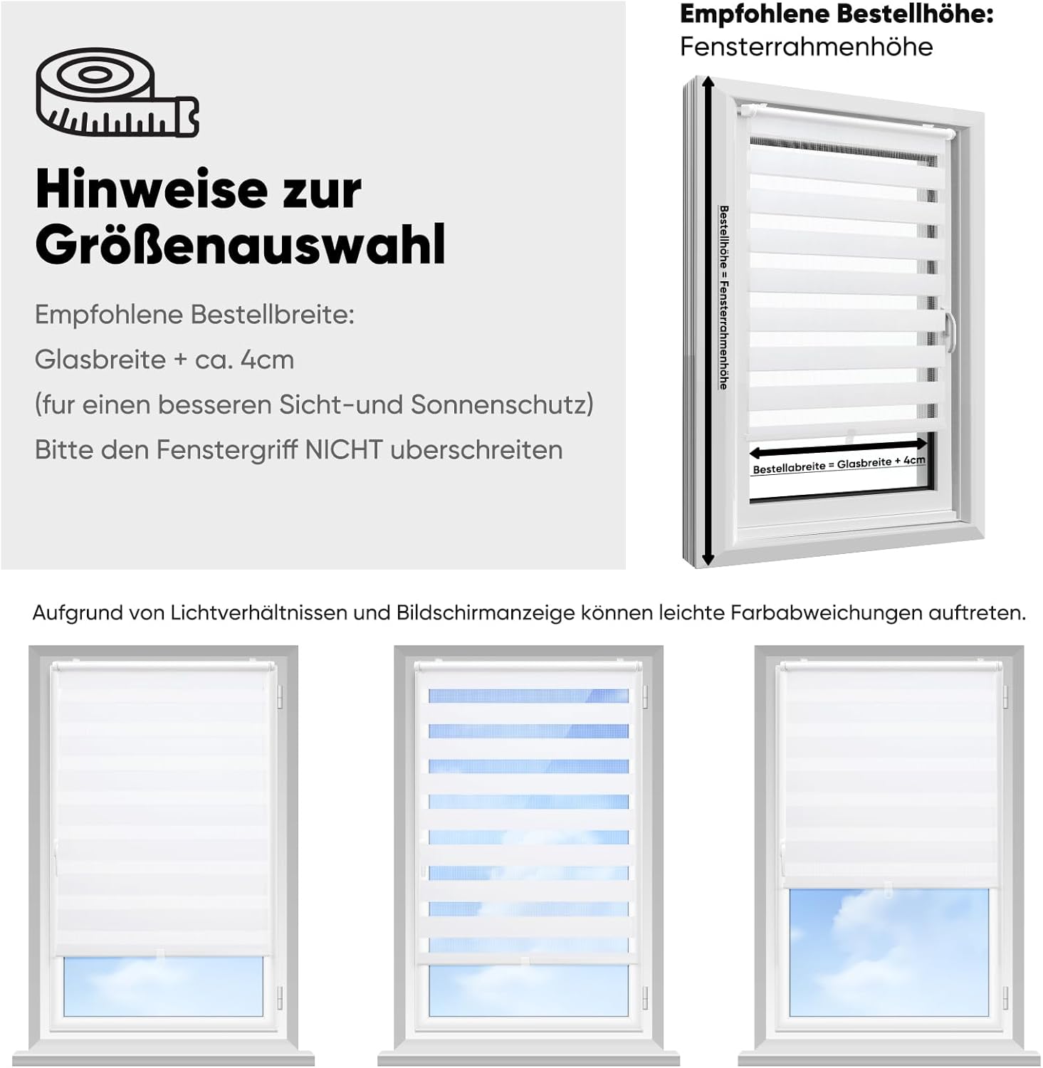 Thumbnail 3 de Sekey Doppelrollo Klemmfix Duo schnurloses Doppelrollo ohne Bohren (60 x 150 cm), weiß