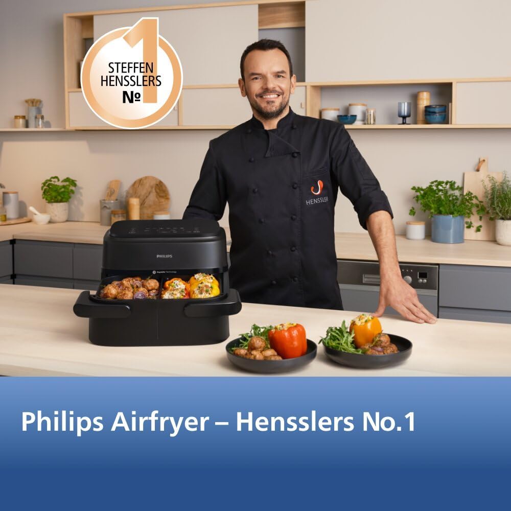 Detalle de Philips Airfryer 1000 Series Flexible Basket NA154/00 – 7,1 l, RapidAir, zwei Zonen, App