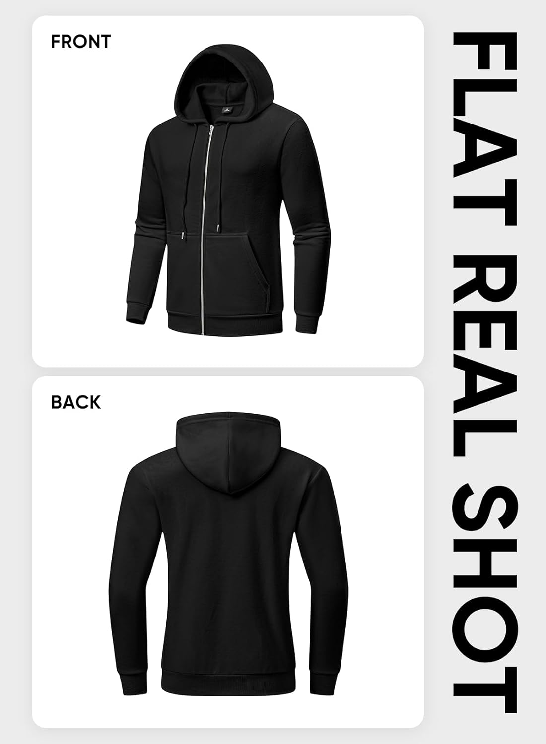 Thumbnail 6 de JMIERR Hoodie Herren Baumwolle Zip Kapuze