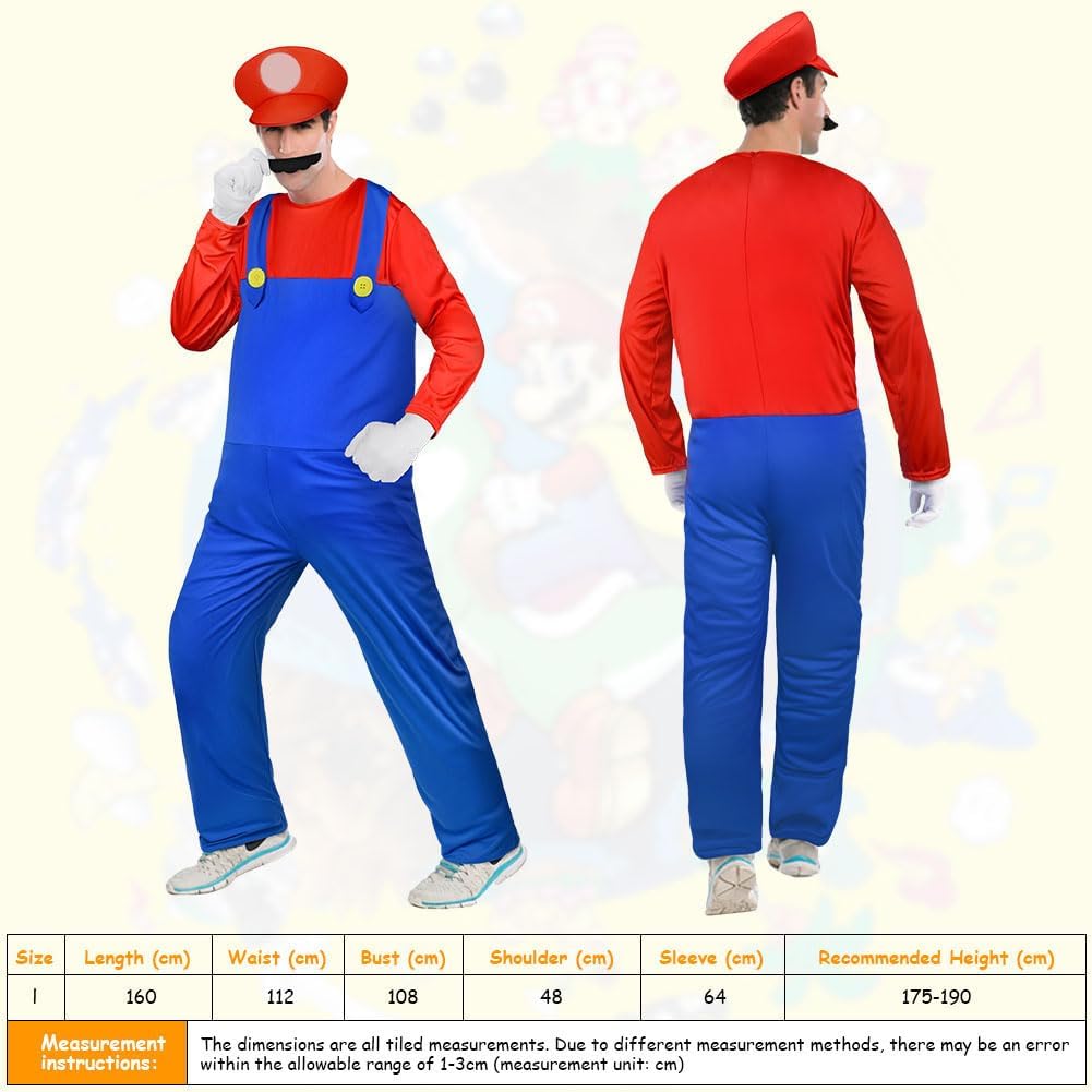 Thumbnail 1 de Aomig Mario Costumes 4-pack cosplay kit 🎭