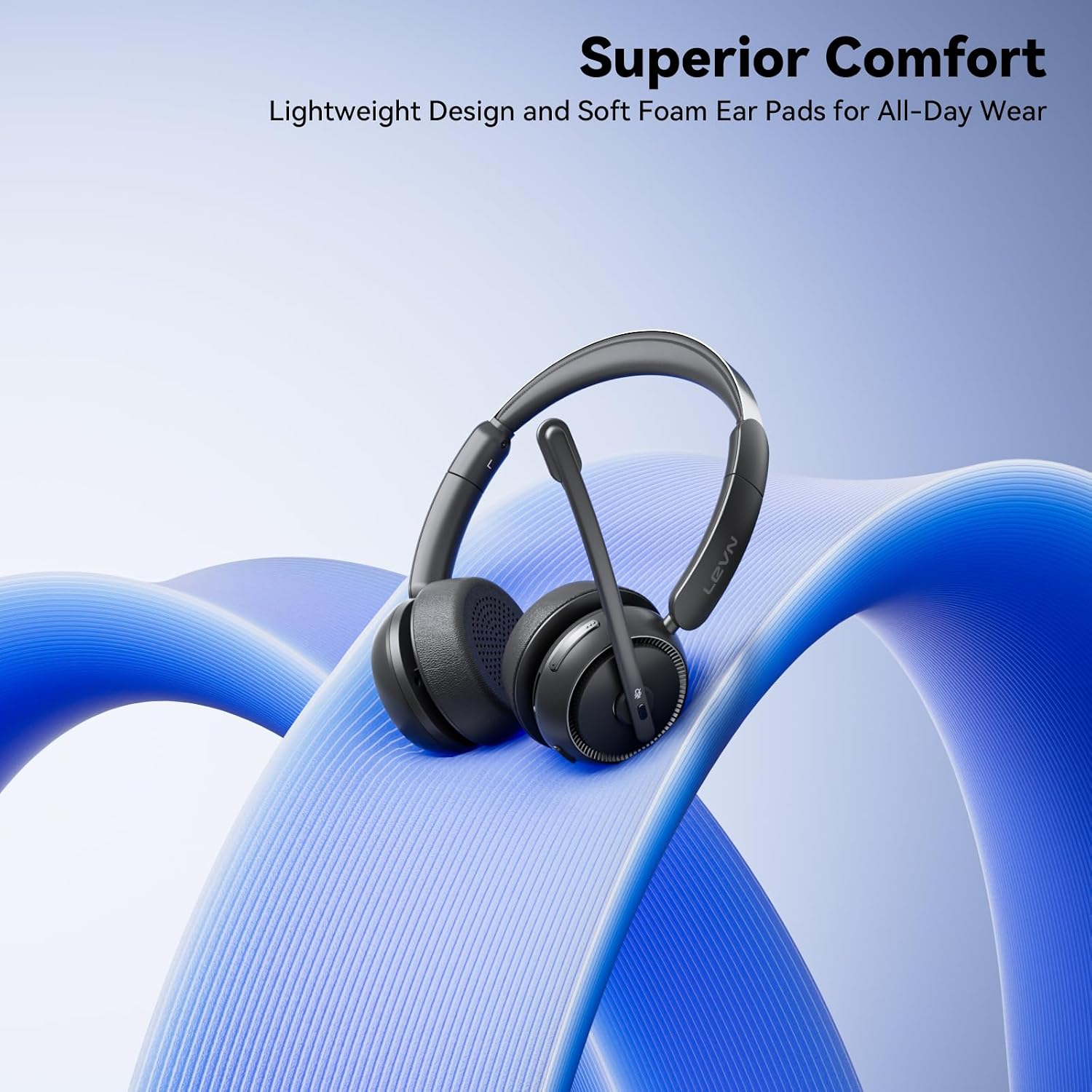 Detalle 1 de LEVN Wireless Headset with Mic, 65-Hour Battery Life