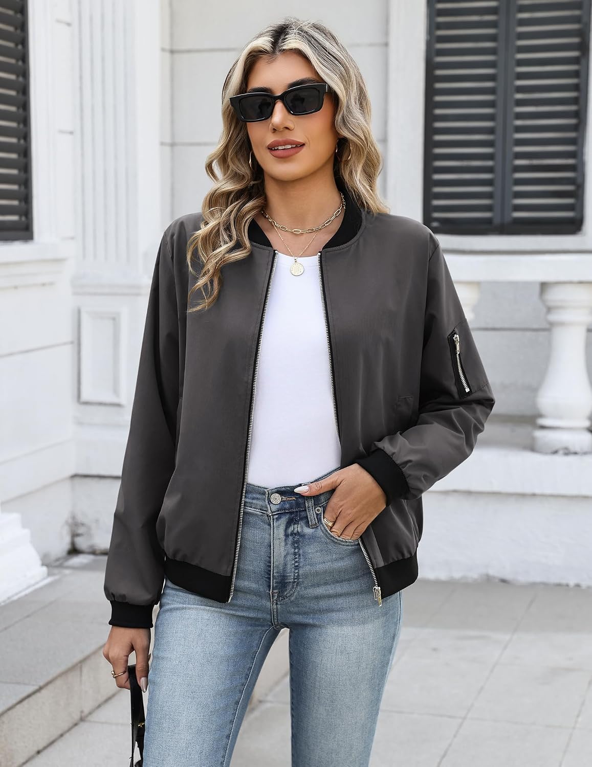 Detalle 1 de HOTOUCH Women's Bomber Jacket in Polyester