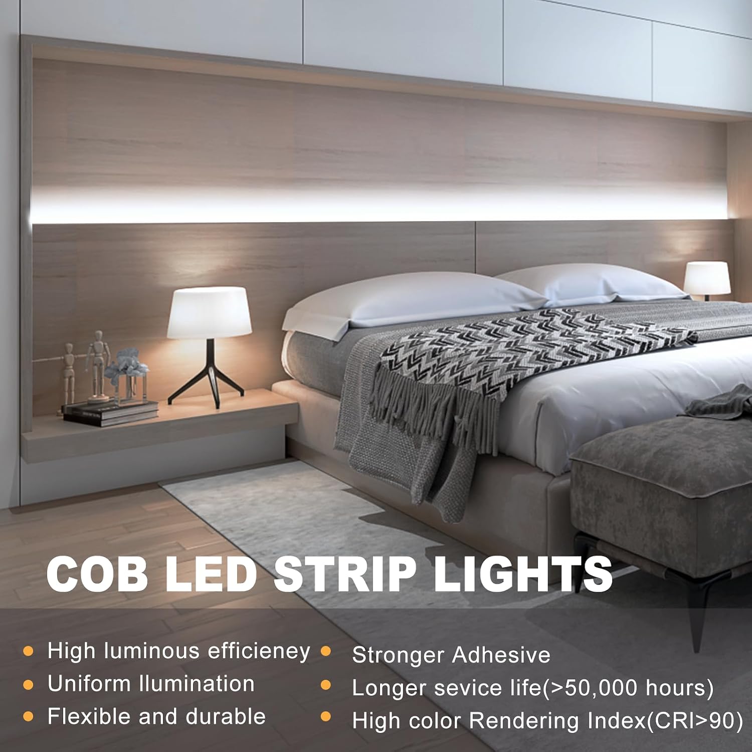Detalle de HCHEOG COB LED Strip 5m 6000K 24V