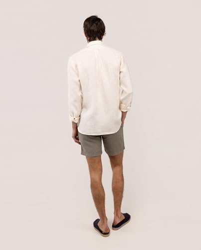 Detalle de El Ganso Camisa Lino Garment Dyed Button Down Beige