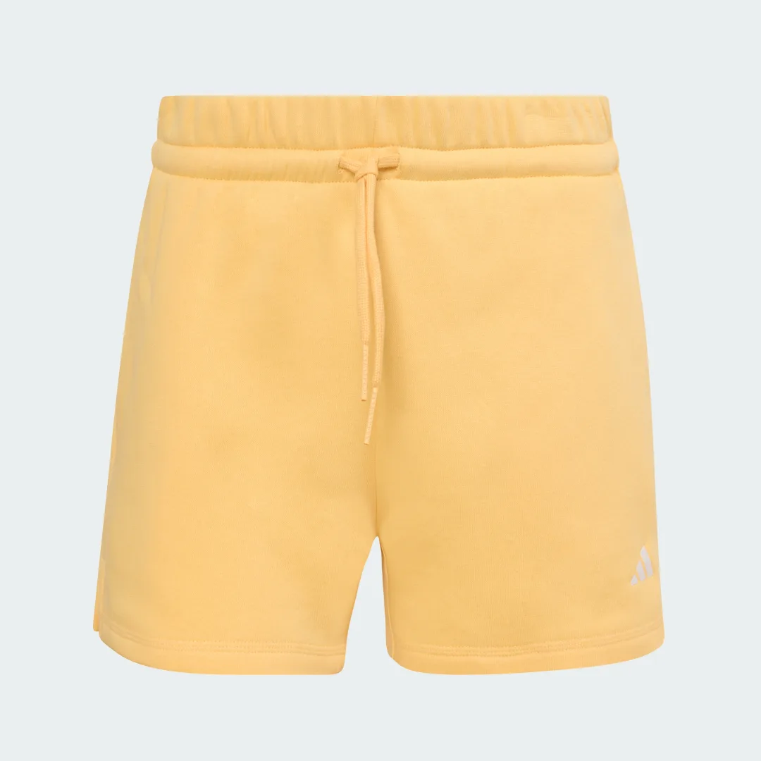 Detalle de Pantalón corto Essentials Small Logo Feel Cozy de Adidas – naranja, comodidad diaria