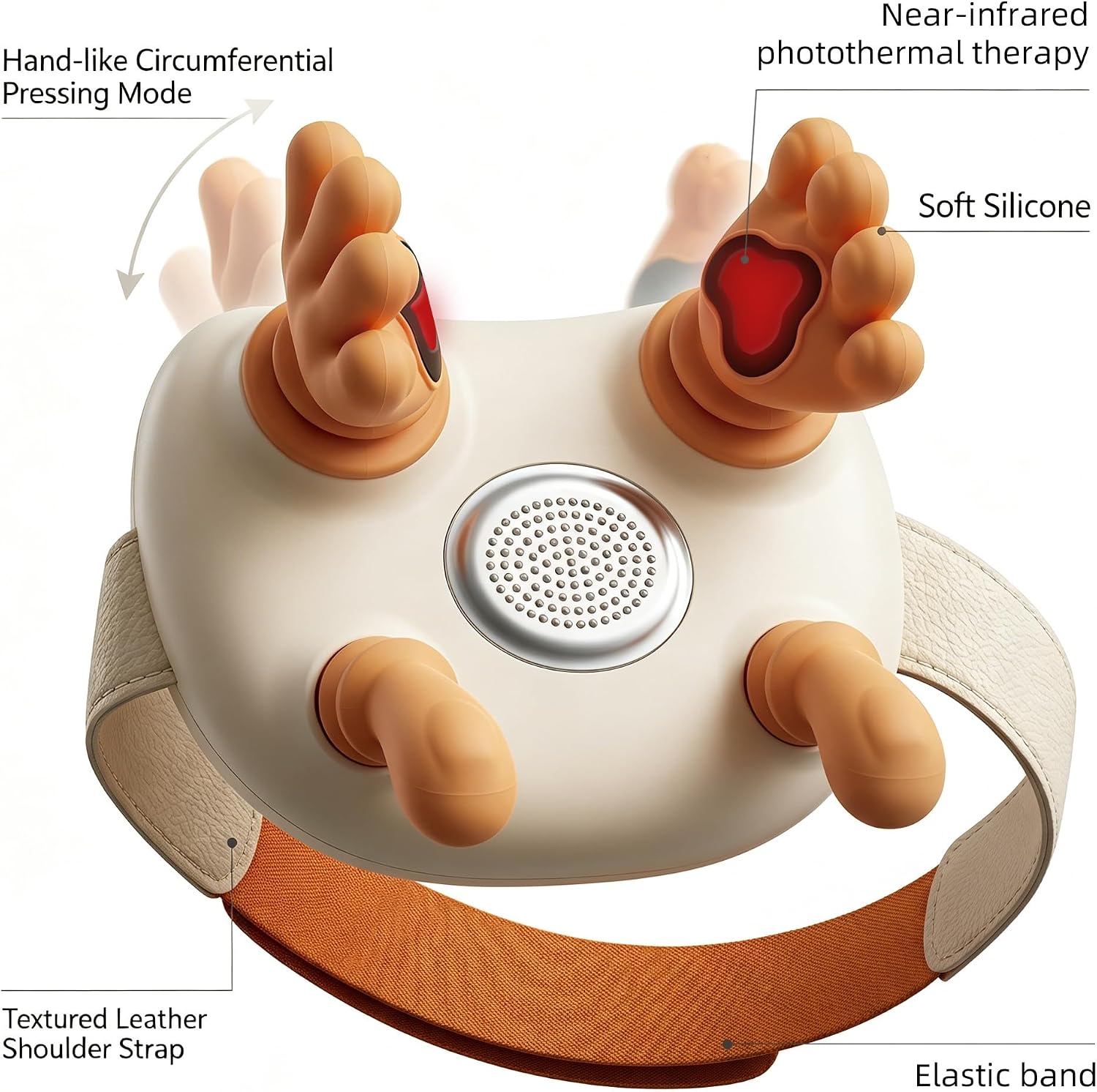 Detalle de Massaggiatore cervicale wireless con 3 livelli di intensità e 2 di calore – per collo, spalle e schiena